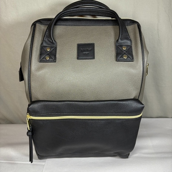 Kah&Kee Vegan Leather Backpack Tote Diaper Bag Laptop Compartment Travel School - Picture 1 of 9